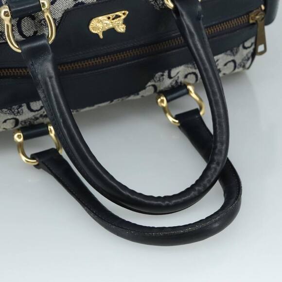 CELINE C Sulky Hand Bag Canvas Navy Auth 103383 - Picture 7 of 16